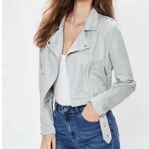 Missguided Faux Suede Biker Jacket